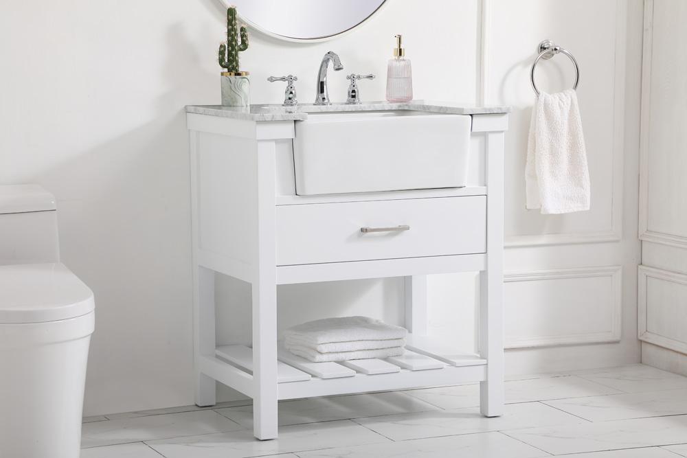 Elegant Furniture & Lighting - Clement 30 inch Single bathroom vanity in white - VF60130WH veiw 3