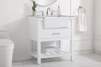 Elegant Furniture & Lighting - Clement 30 inch Single bathroom vanity in white - VF60130WH veiw 3