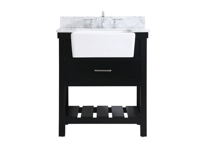 Elegant Furniture & Lighting - Clement 30 inch Single bathroom vanity in black with backsplash - VF60130BK-BS veiw 1
