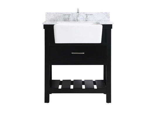 Elegant Furniture & Lighting - Clement 30 inch Single bathroom vanity in black with backsplash - VF60130BK-BS veiw 1
