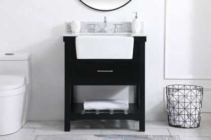 Elegant Furniture & Lighting - Clement 30 inch Single bathroom vanity in black with backsplash - VF60130BK-BS veiw 2