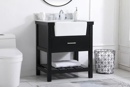Elegant Furniture & Lighting - Clement 30 inch Single bathroom vanity in black with backsplash - VF60130BK-BS veiw 3
