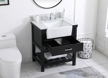 Elegant Furniture & Lighting - Clement 30 inch Single bathroom vanity in black with backsplash - VF60130BK-BS veiw 4