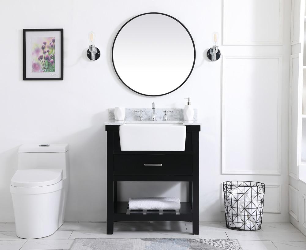 Elegant Furniture & Lighting - Clement 30 inch Single bathroom vanity in black with backsplash - VF60130BK-BS veiw 5