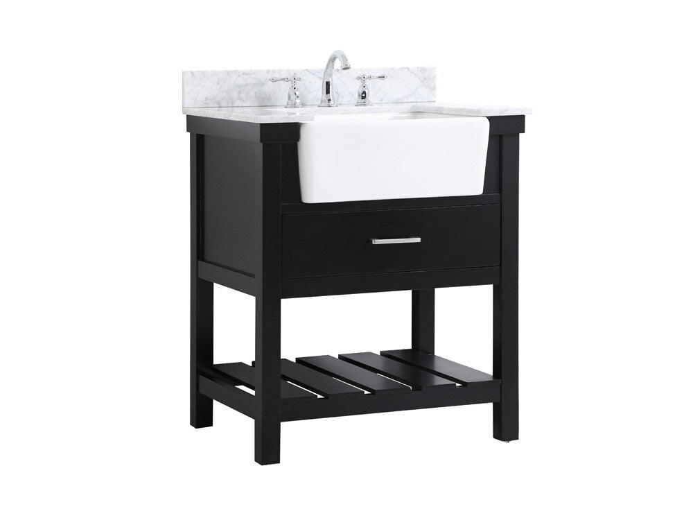Elegant Furniture & Lighting - Clement 30 inch Single bathroom vanity in black with backsplash - VF60130BK-BS veiw 8