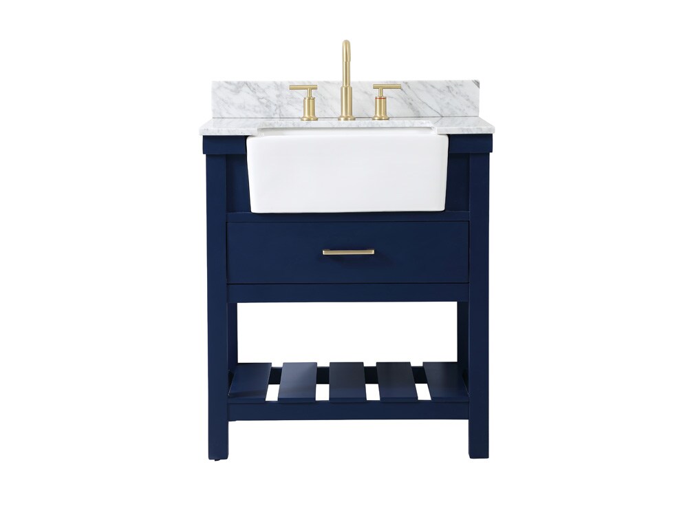 Elegant Furniture & Lighting - Clement 30 inch Single bathroom vanity in blue with backsplash - VF60130BL-BS veiw 1