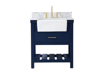 Elegant Furniture & Lighting - Clement 30 inch Single bathroom vanity in blue with backsplash - VF60130BL-BS veiw 1