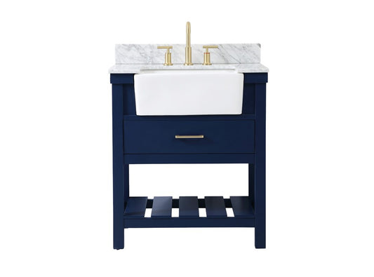 Elegant Furniture & Lighting - Clement 30 inch Single bathroom vanity in blue with backsplash - VF60130BL-BS veiw 1
