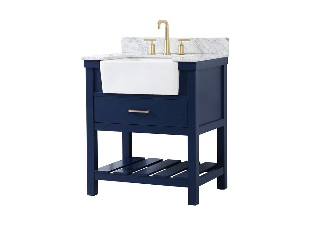 Elegant Furniture & Lighting - Clement 30 inch Single bathroom vanity in blue with backsplash - VF60130BL-BS veiw 8
