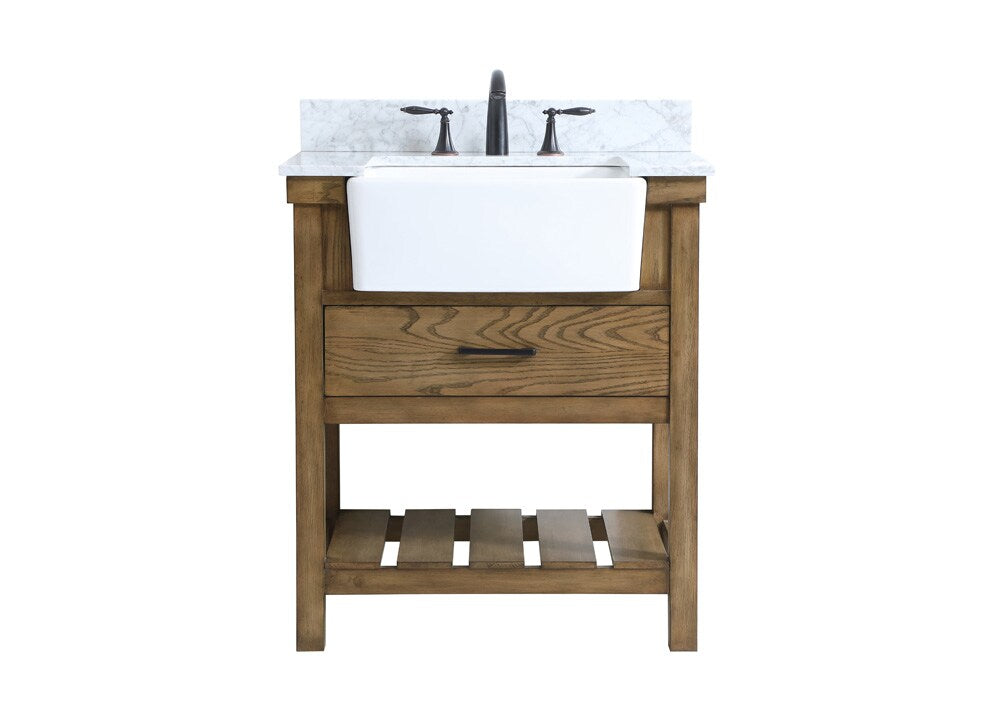 Elegant Furniture & Lighting - Clement 30 inch Single bathroom vanity in driftwood with backsplash - VF60130DW-BS veiw 1
