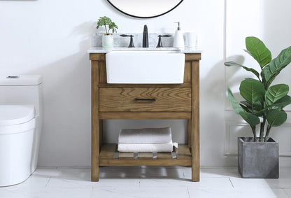 Elegant Furniture & Lighting - Clement 30 inch Single bathroom vanity in driftwood with backsplash - VF60130DW-BS veiw 2
