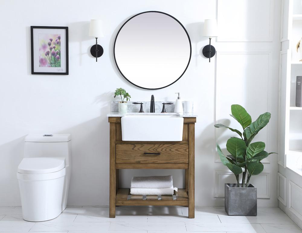 Elegant Furniture & Lighting - Clement 30 inch Single bathroom vanity in driftwood with backsplash - VF60130DW-BS veiw 5