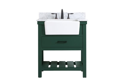 Elegant Furniture & Lighting - Clement 30 inch Single bathroom vanity in green with backsplash - VF60130GN-BS veiw 1