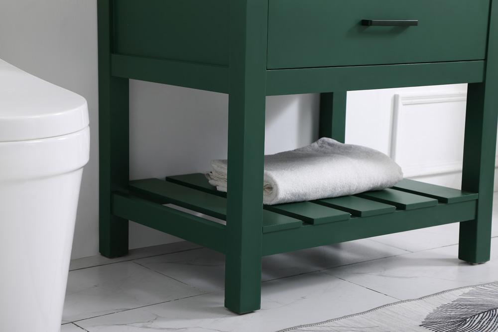 Elegant Furniture & Lighting - Clement 30 inch Single bathroom vanity in green with backsplash - VF60130GN-BS veiw 7
