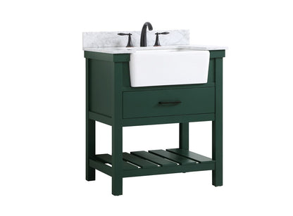 Elegant Furniture & Lighting - Clement 30 inch Single bathroom vanity in green with backsplash - VF60130GN-BS veiw 8