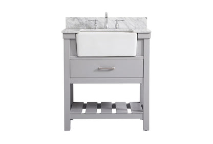 Elegant Furniture & Lighting - Clement 30 inch Single bathroom vanity in grey with backsplash - VF60130GR-BS veiw 1