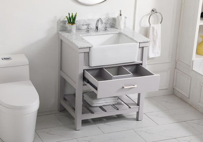Elegant Furniture & Lighting - Clement 30 inch Single bathroom vanity in grey with backsplash - VF60130GR-BS veiw 4