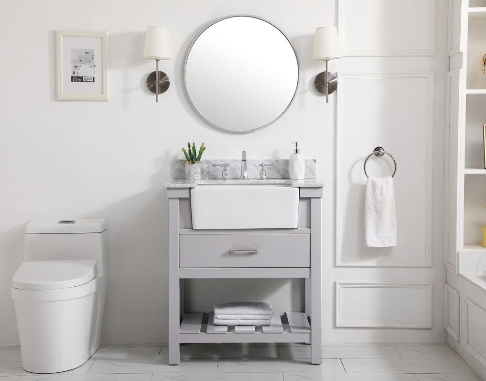 Elegant Furniture & Lighting - Clement 30 inch Single bathroom vanity in grey with backsplash - VF60130GR-BS veiw 5