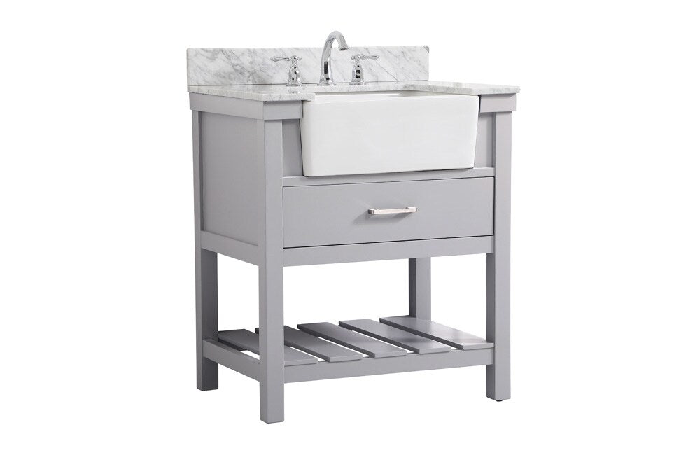 Elegant Furniture & Lighting - Clement 30 inch Single bathroom vanity in grey with backsplash - VF60130GR-BS veiw 8