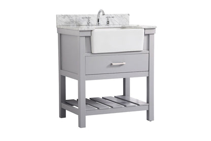 Elegant Furniture & Lighting - Clement 30 inch Single bathroom vanity in grey with backsplash - VF60130GR-BS veiw 8