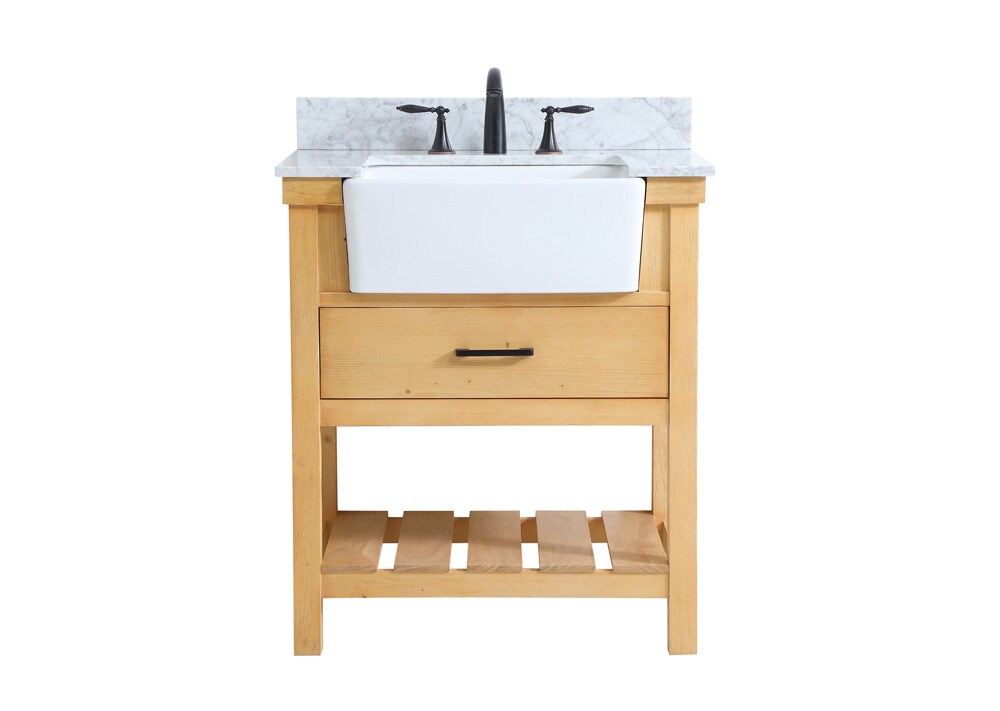 Elegant Furniture & Lighting - Clement 30 inch Single bathroom vanity in natural wood with backsplash - VF60130NW-BS veiw 1