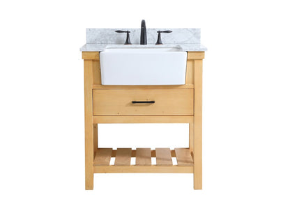 Elegant Furniture & Lighting - Clement 30 inch Single bathroom vanity in natural wood with backsplash - VF60130NW-BS veiw 1