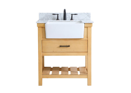 Elegant Furniture & Lighting - Clement 30 inch Single bathroom vanity in natural wood with backsplash - VF60130NW-BS veiw 1