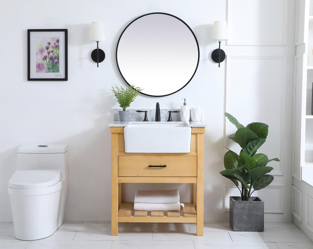 Elegant Furniture & Lighting - Clement 30 inch Single bathroom vanity in natural wood with backsplash - VF60130NW-BS veiw 5