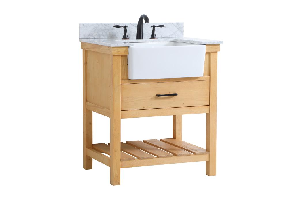 Elegant Furniture & Lighting - Clement 30 inch Single bathroom vanity in natural wood with backsplash - VF60130NW-BS veiw 8