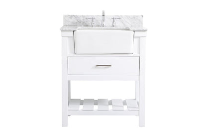 Elegant Furniture & Lighting - Clement 30 inch Single bathroom vanity in white with backsplash - VF60130WH-BS veiw 1