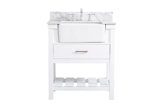 Elegant Furniture & Lighting - Clement 30 inch Single bathroom vanity in white with backsplash - VF60130WH-BS veiw 1