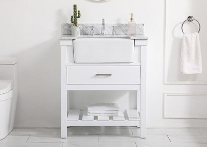 Elegant Furniture & Lighting - Clement 30 inch Single bathroom vanity in white with backsplash - VF60130WH-BS veiw 2
