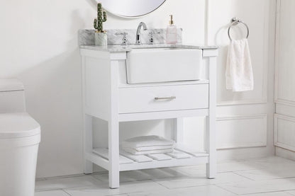 Elegant Furniture & Lighting - Clement 30 inch Single bathroom vanity in white with backsplash - VF60130WH-BS veiw 3