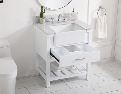 Elegant Furniture & Lighting - Clement 30 inch Single bathroom vanity in white with backsplash - VF60130WH-BS veiw 4