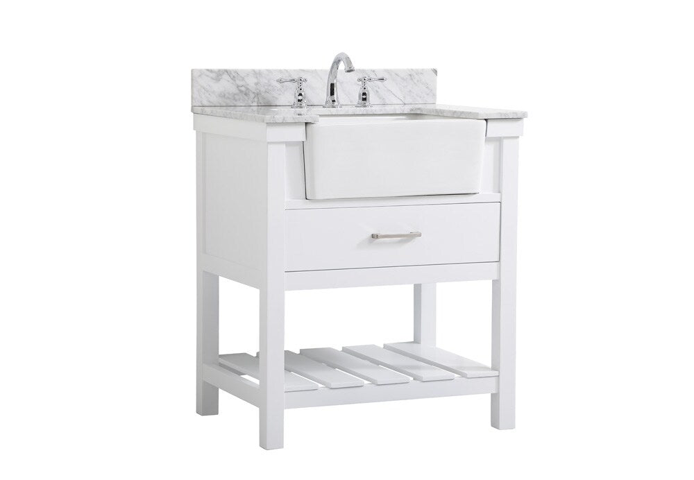 Elegant Furniture & Lighting - Clement 30 inch Single bathroom vanity in white with backsplash - VF60130WH-BS veiw 8