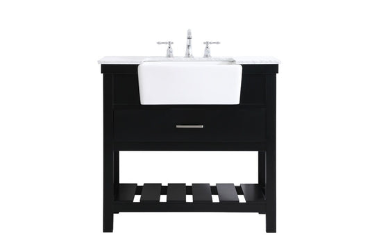 Elegant Furniture & Lighting - Clement 36 inch Single bathroom vanity in black - VF60136BK veiw 1