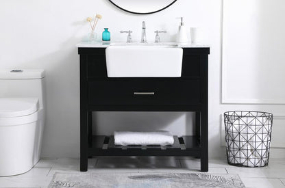 Elegant Furniture & Lighting - Clement 36 inch Single bathroom vanity in black - VF60136BK veiw 2