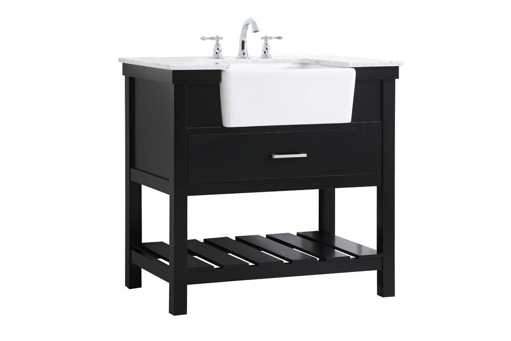 Elegant Furniture & Lighting - Clement 36 inch Single bathroom vanity in black - VF60136BK veiw 8