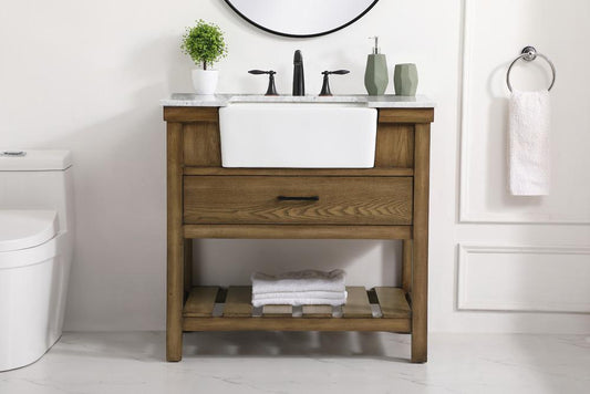 Elegant Furniture & Lighting - Clement 36 inch Single bathroom vanity in driftwood - VF60136DW veiw 2
