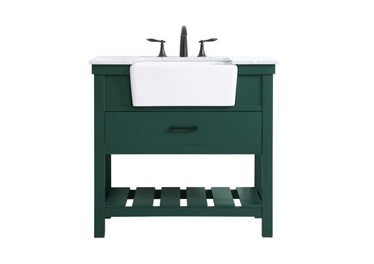 Elegant Furniture & Lighting - Clement 36 inch Single bathroom vanity in green - VF60136GN veiw 1
