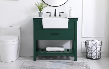 Elegant Furniture & Lighting - Clement 36 inch Single bathroom vanity in green - VF60136GN veiw 2