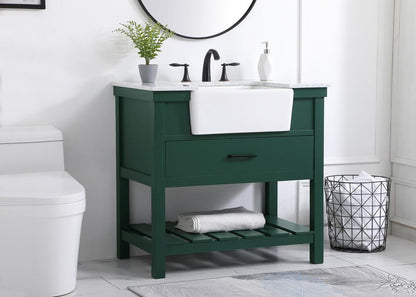 Elegant Furniture & Lighting - Clement 36 inch Single bathroom vanity in green - VF60136GN veiw 3