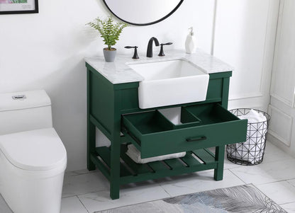 Elegant Furniture & Lighting - Clement 36 inch Single bathroom vanity in green - VF60136GN veiw 4