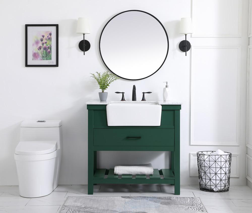 Elegant Furniture & Lighting - Clement 36 inch Single bathroom vanity in green - VF60136GN veiw 5