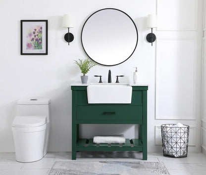 Elegant Furniture & Lighting - Clement 36 inch Single bathroom vanity in green - VF60136GN veiw 5