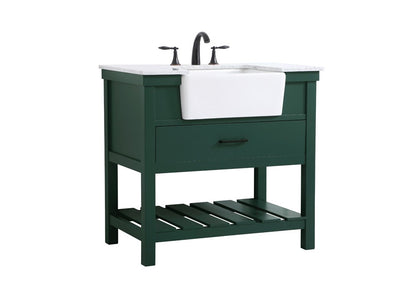 Elegant Furniture & Lighting - Clement 36 inch Single bathroom vanity in green - VF60136GN veiw 8