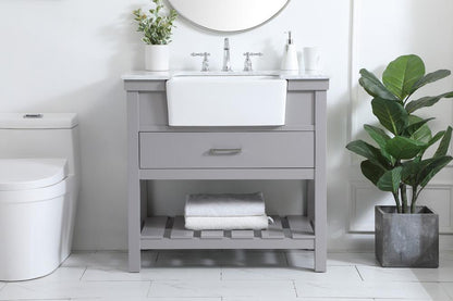 Elegant Furniture & Lighting - Clement 36 inch Single bathroom vanity in grey - VF60136GR veiw 2