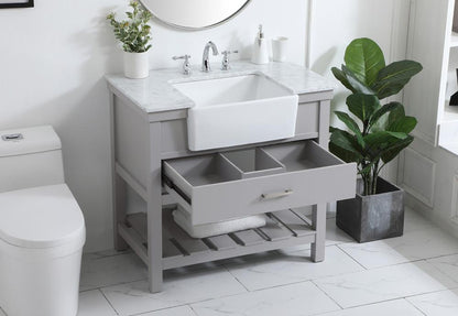 Elegant Furniture & Lighting - Clement 36 inch Single bathroom vanity in grey - VF60136GR veiw 4