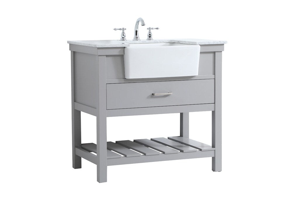 Elegant Furniture & Lighting - Clement 36 inch Single bathroom vanity in grey - VF60136GR veiw 8