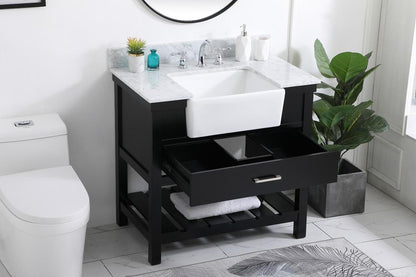 Elegant Furniture & Lighting - Clement 36 inch Single bathroom vanity in black with backsplash - VF60136BK-BS veiw 4